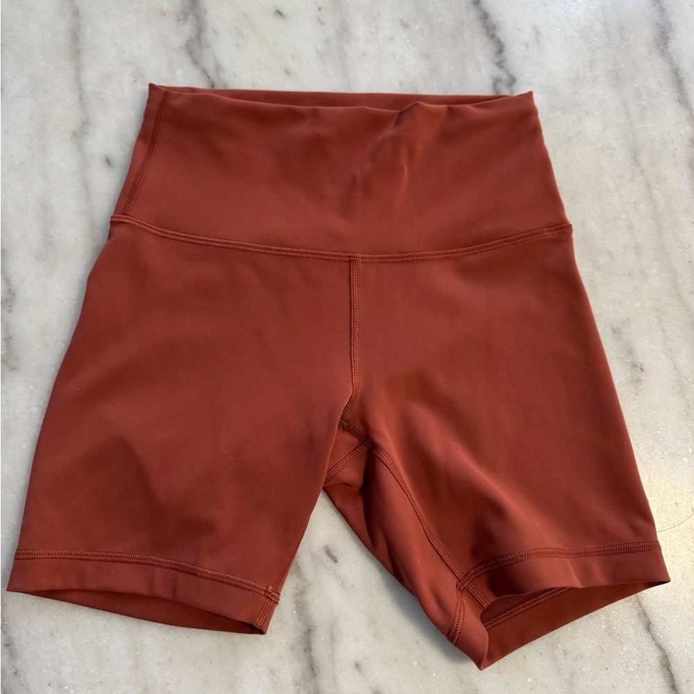 Lululemon Wunder Under Train Shorts Dark Terracotta Everlux Material